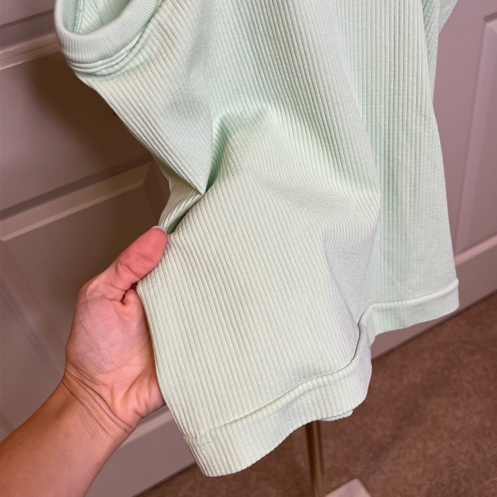 Athleta renew v-neck ribbed tank top in light green - Picture 7 of 8
